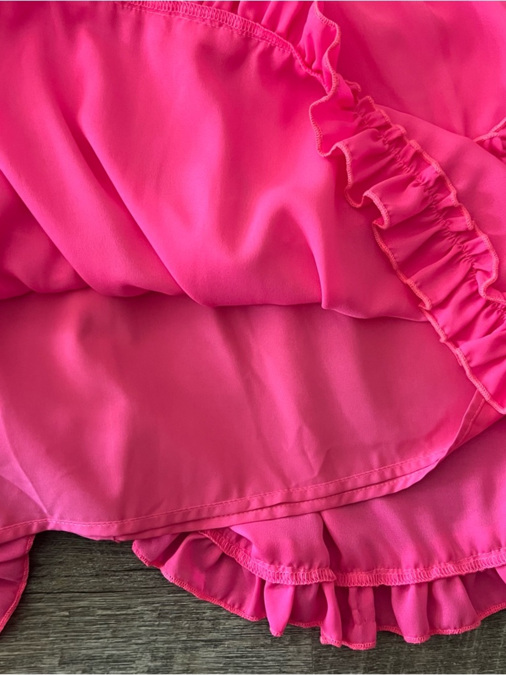 Pink Lily Hot Pink Ruffle Tiered Mini Dress - Picture 3 of 3
